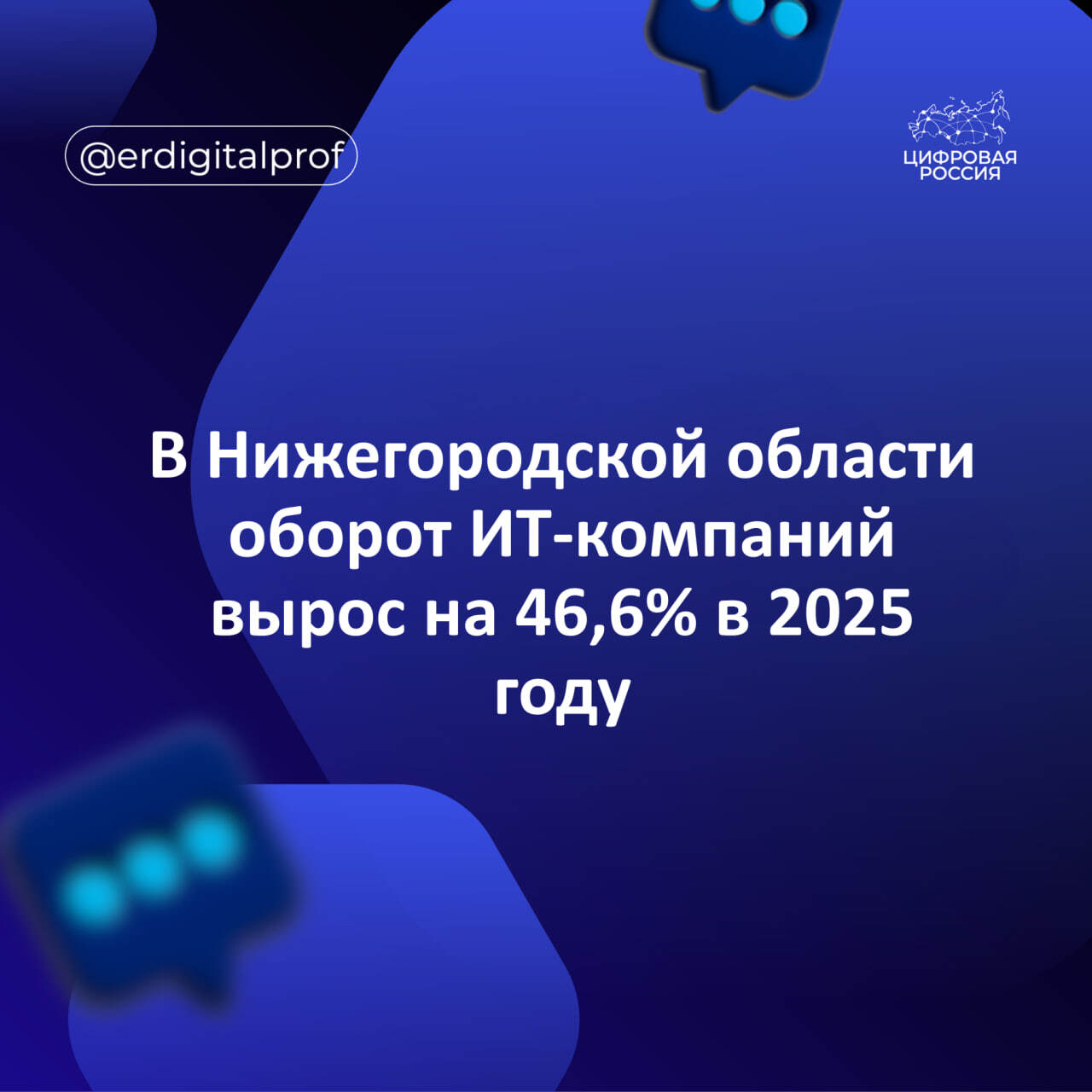 В Нижегородской области оборот ИТ-компаний вырос на 46,6% в 2025 году